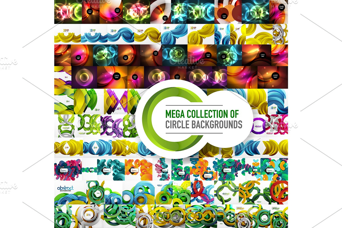 Mega collection of vector abstract circle backgrounds in Illustrations - product preview 8