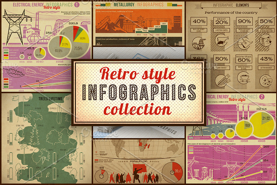 Retro Infographics in Illustrations - product preview 8