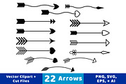 22 Arrows Vector Clipart