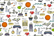 Pattern with symbols of fitness