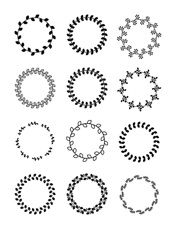 12 Wreaths Clipart in Objects - product preview 1