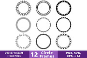 12 Circle Frames Clipart