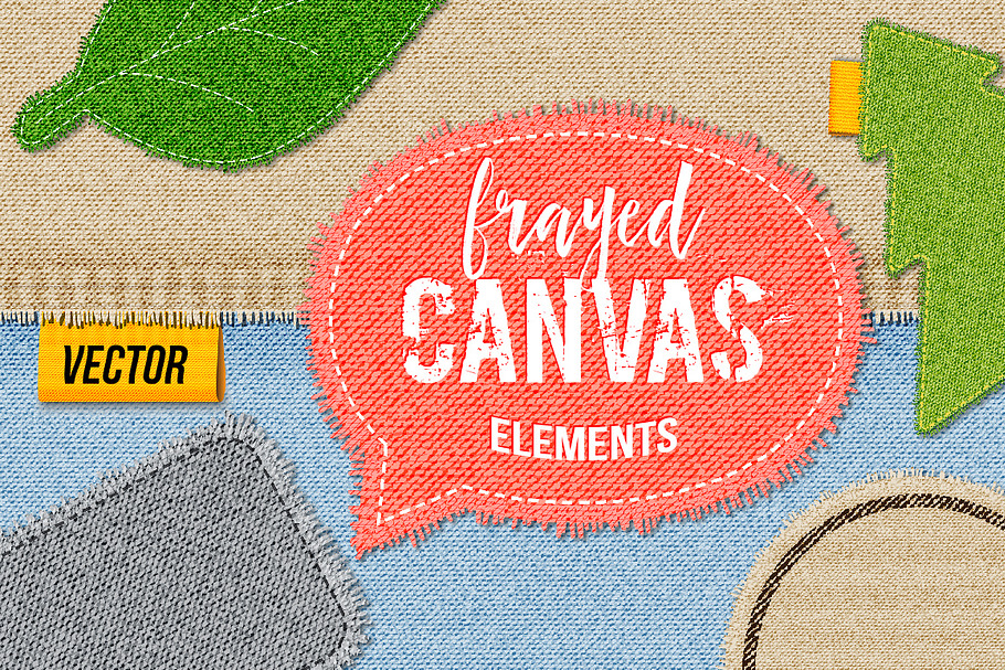 Frayed Canvas Vector Elements in Objects - product preview 8