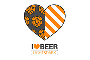 beer logo love concept