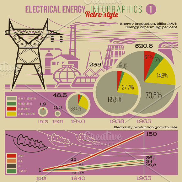 Retro Infographics in Illustrations - product preview 1