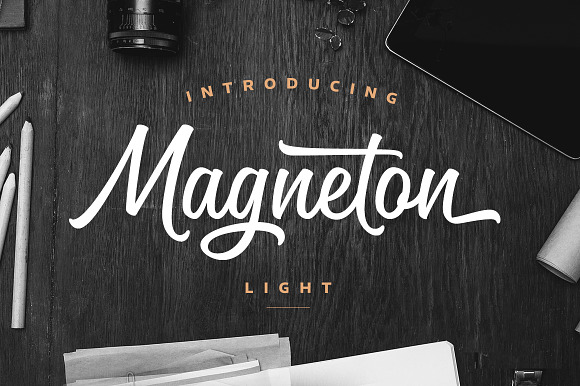Magneton Light in Script Fonts - product preview 12