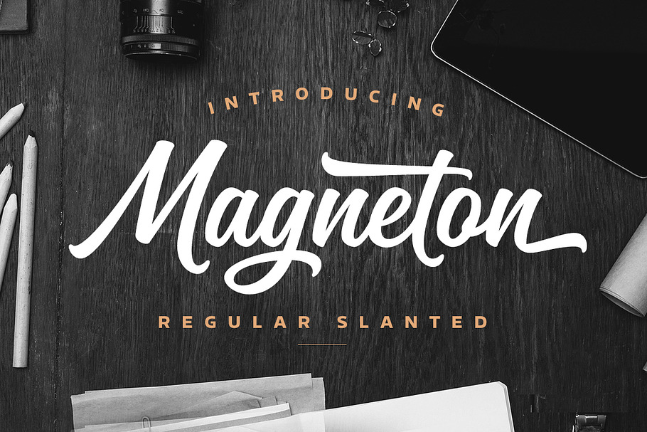 Magneton Regular Slanted in Script Fonts - product preview 8