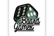 Color vintage board games emblem