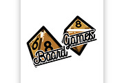 Color vintage board games emblem