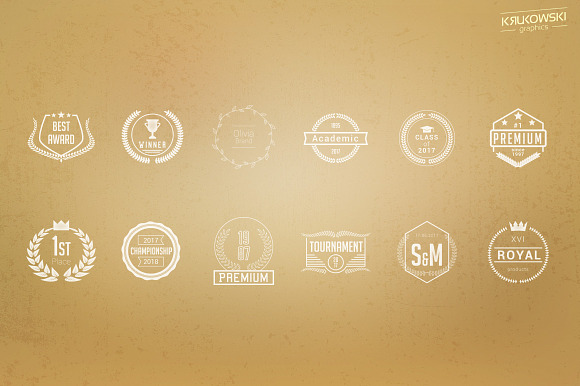 Laurels Vector Badges Logo Set in Logo Templates - product preview 3
