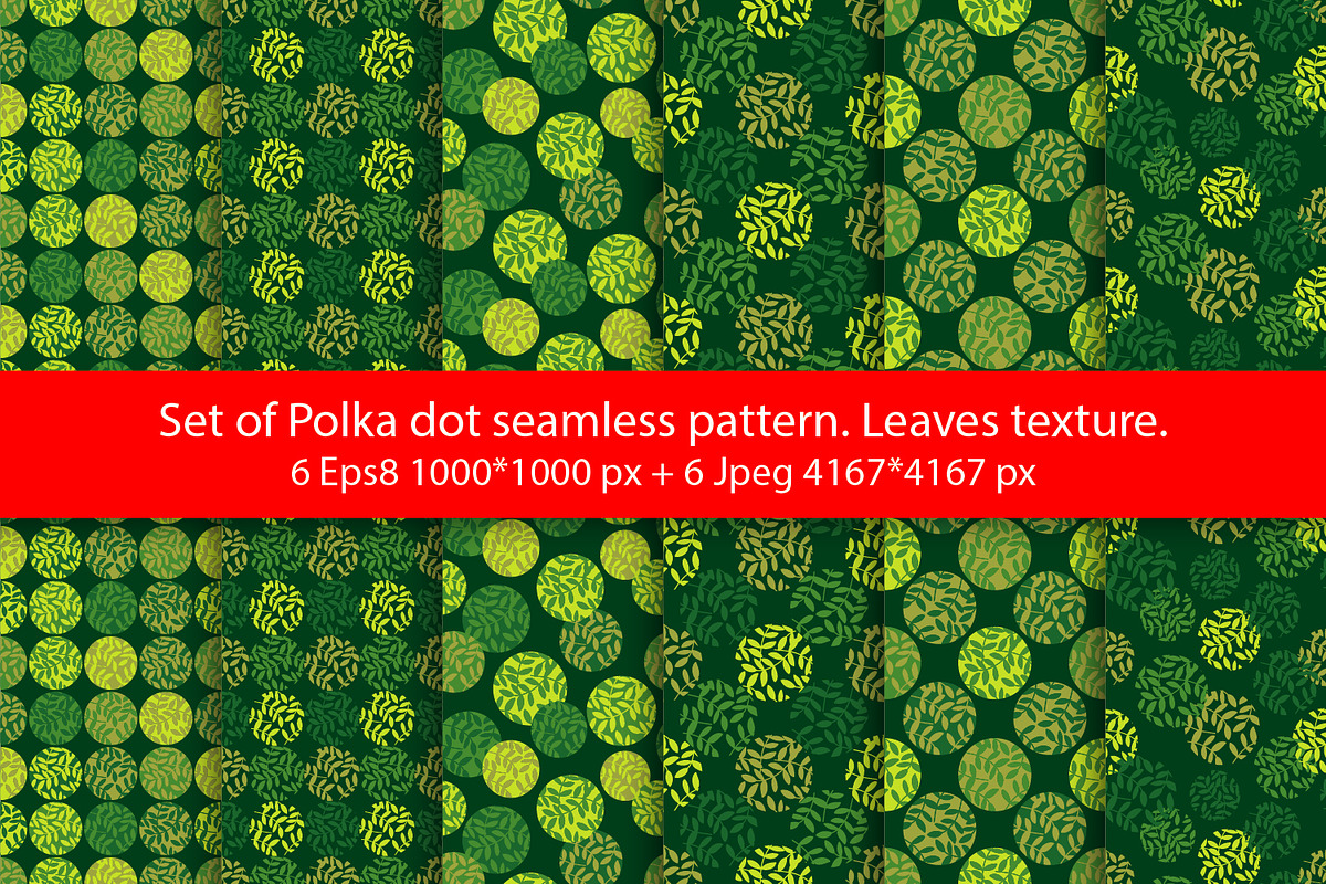 Set of Polka dot seamless pattern. in Patterns - product preview 8