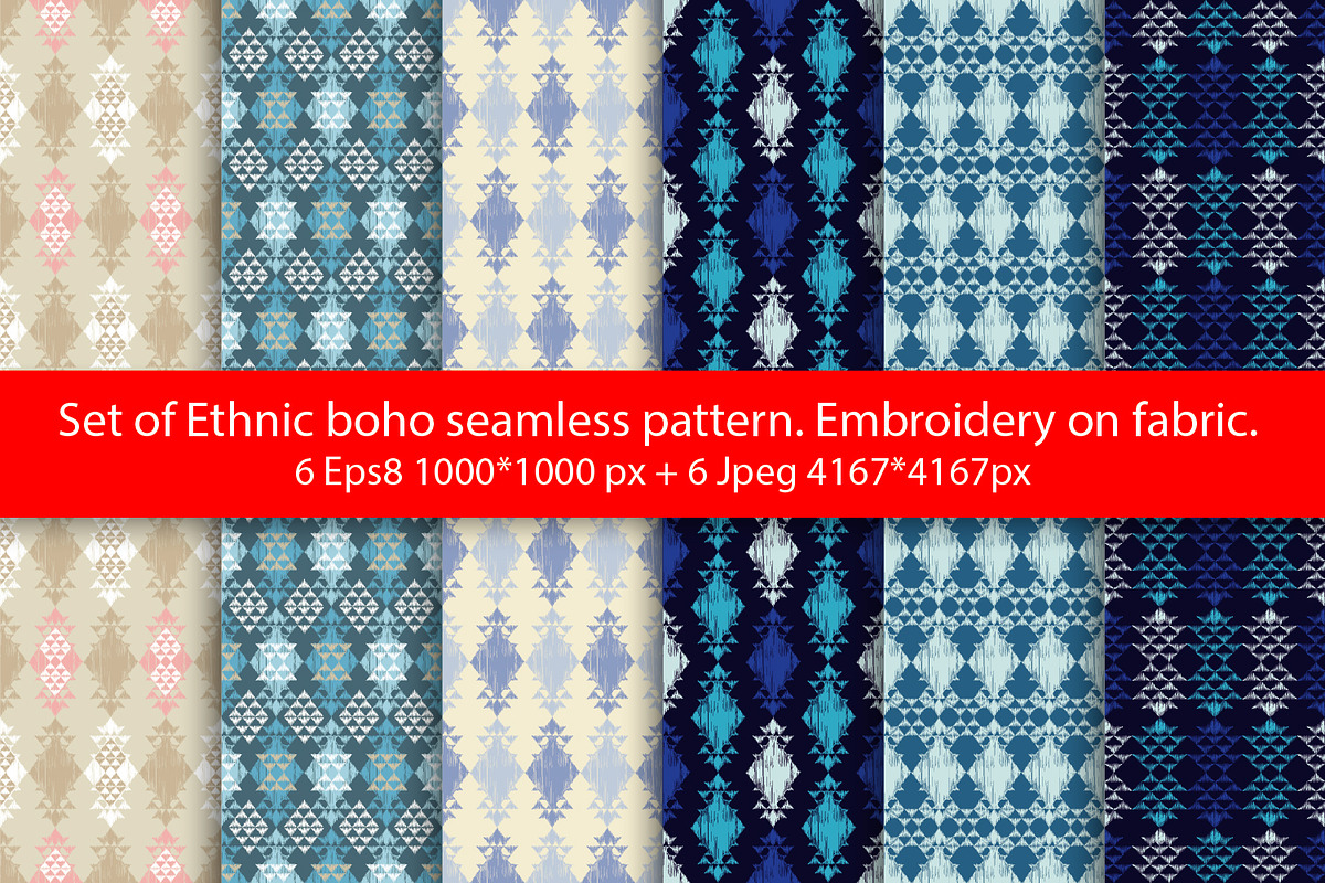 Set of Ethnic boho seamless pattern. in Patterns - product preview 8