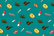 Drugs flat outline isometric pattern