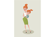 Mother and child illustration