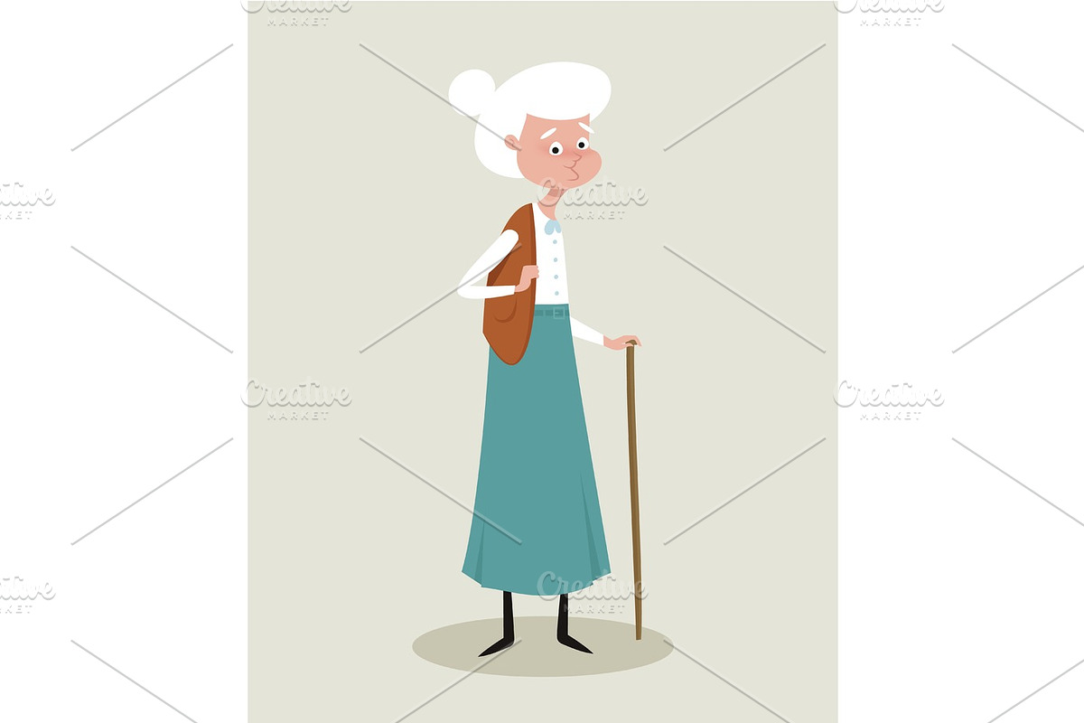 vector grandmother character in Illustrations - product preview 8