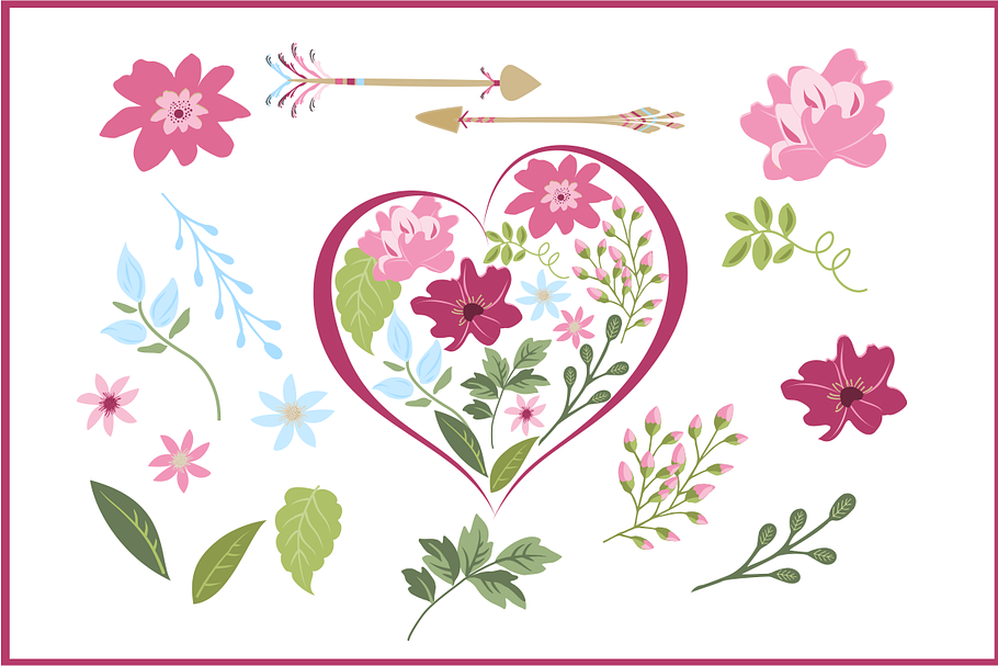 Valentine Flowers & Arrows