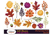 Fall Flowers Clipart Pack