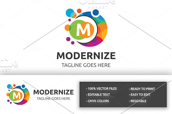 Modernize (Letter M) Logo in Logo Templates - product preview 1