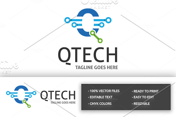 QTech (Letter Q) Logo in Logo Templates - product preview 1