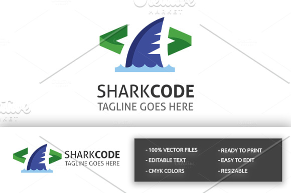 SharkCode Logo in Logo Templates - product preview 1