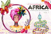 Dreaming Africa Watercolor Flowers