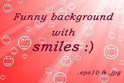 Pink sunny background with smilies