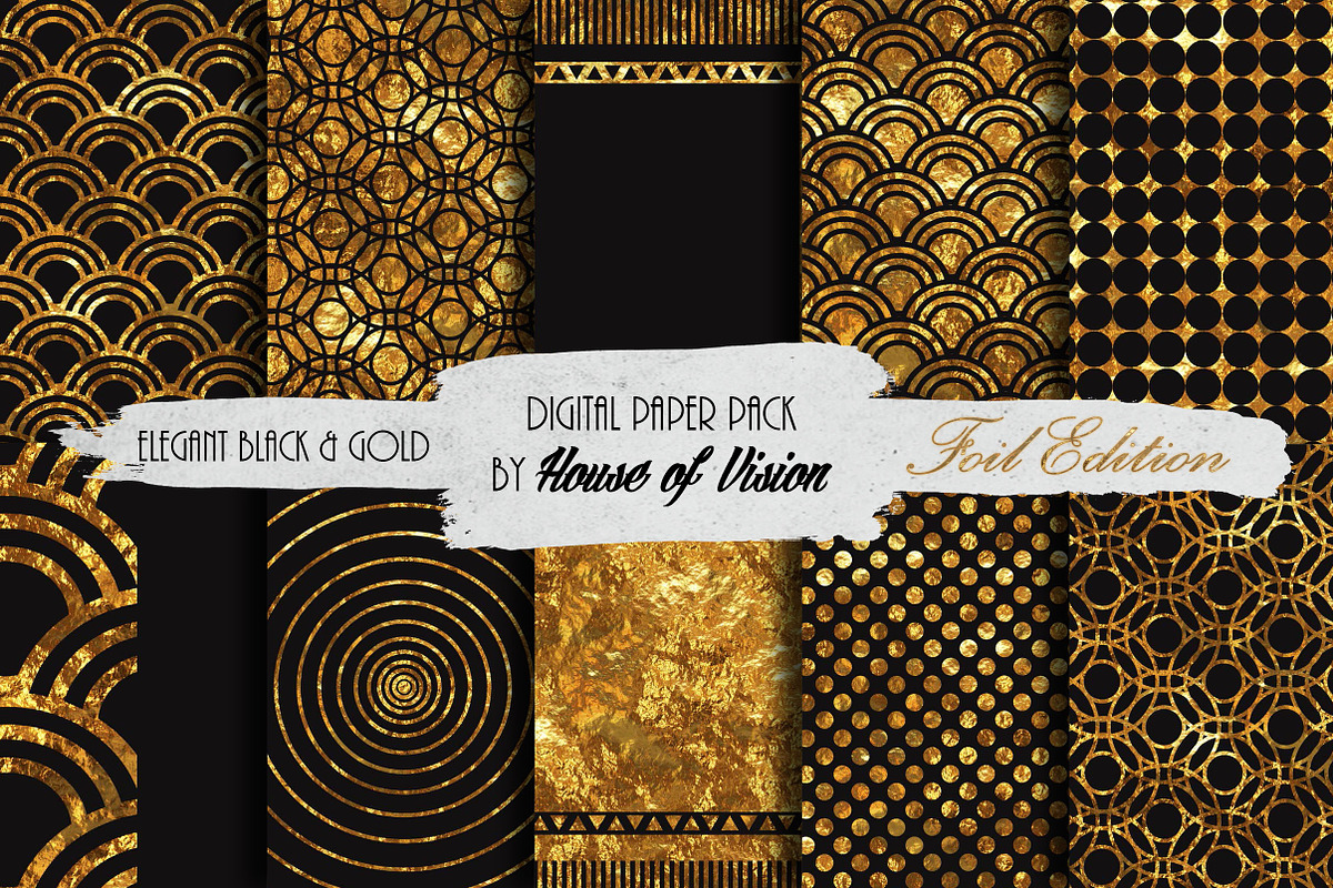 Elegant Blk and Gold Pack in Patterns - product preview 8