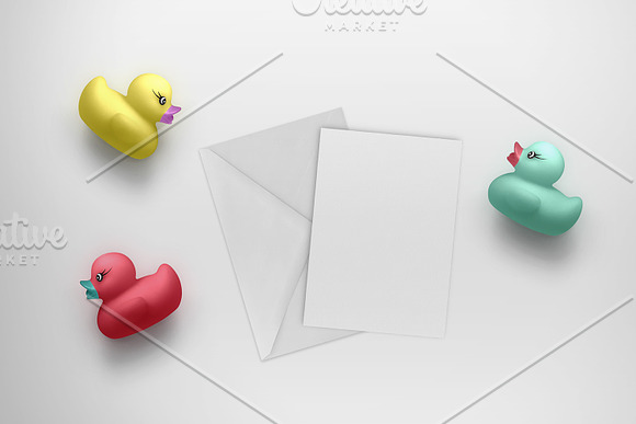 Rubber Duck Greeting Card Mockup in Print Mockups - product preview 1