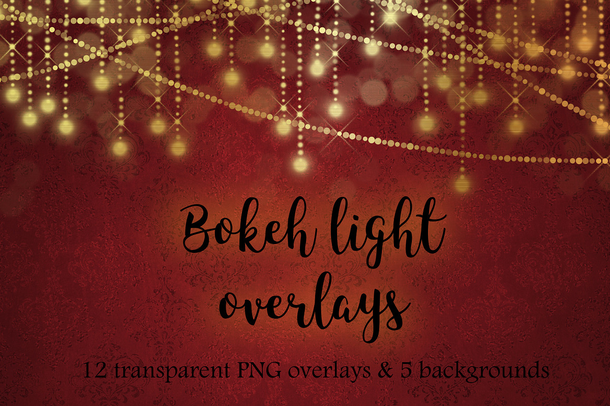 Gold bokeh lights overlays in Patterns - product preview 8
