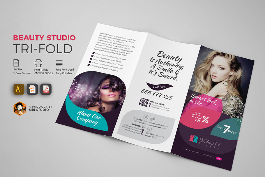 Beauty Studio Tri-Fold