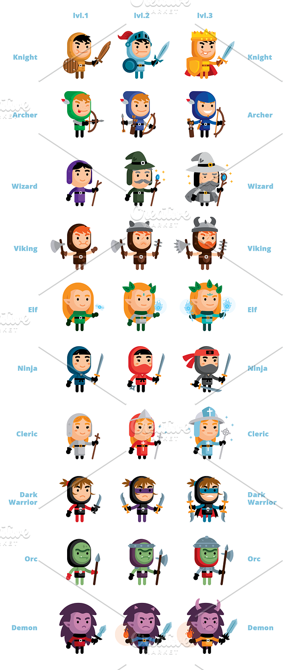 30 Fantasy Vector Clipart Characters in Illustrations - product preview 1