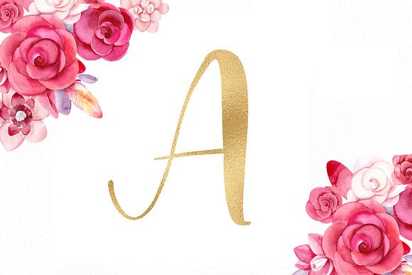 Gold foil alphabet clipart in Objects - product preview 1