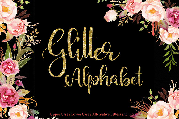  Gold glitter alphabet clipart in Objects - product preview 2