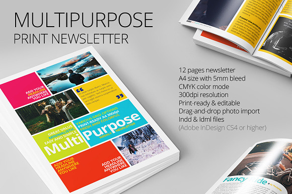 Multipurpose Print Newsletter in Magazine Templates - product preview 9