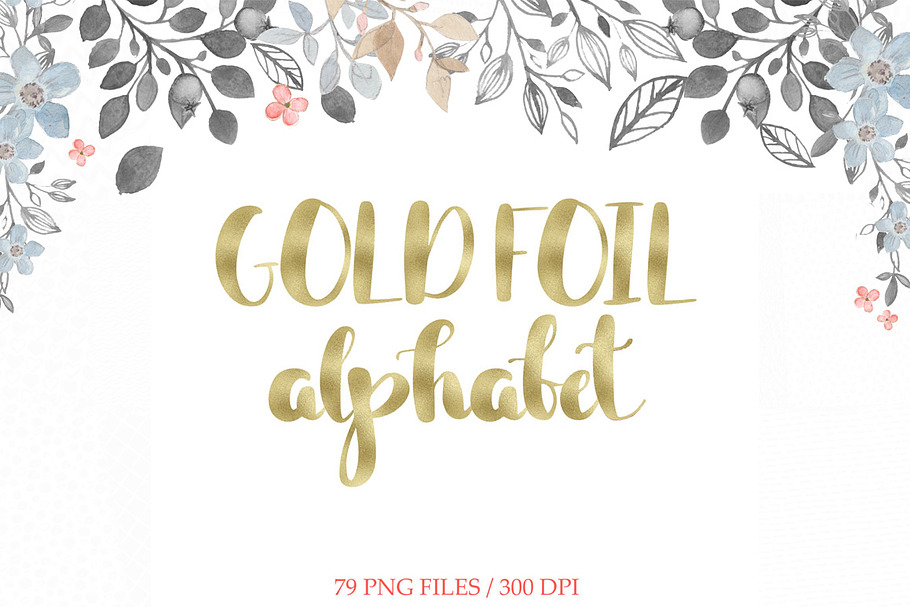 Gold foil alphabet clipart in Objects - product preview 8