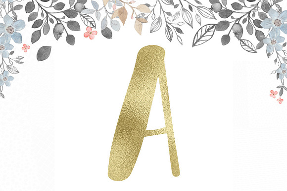 Gold foil alphabet clipart in Objects - product preview 1