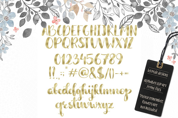 Gold foil alphabet clipart in Objects - product preview 2