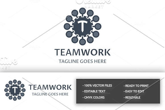 TeamWork (T Letter) Logo in Logo Templates - product preview 1