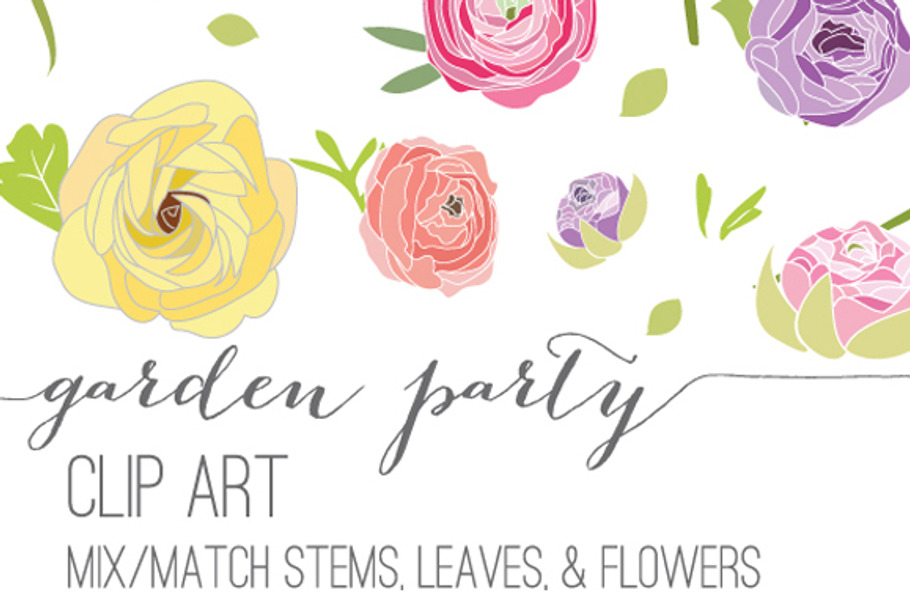 Garden Party - Flower Clip Art