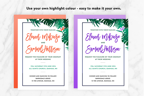 Tropical Wedding Invite in Wedding Templates - product preview 1