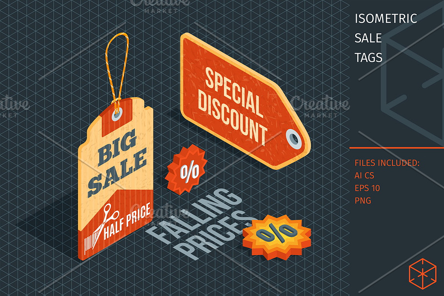 Isometric sale labels in Illustrations - product preview 8