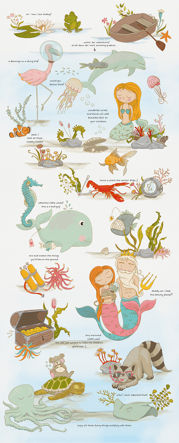 mer-mazing mermaids graphics in Illustrations - product preview 1