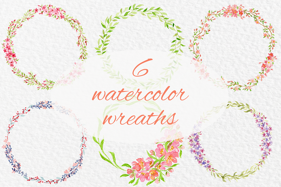 Watercolor Floral Wreaths in Illustrations - product preview 8