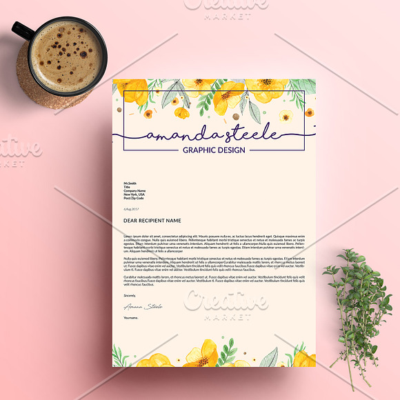 Floral CV / Resume Template /N in Resume Templates - product preview 2