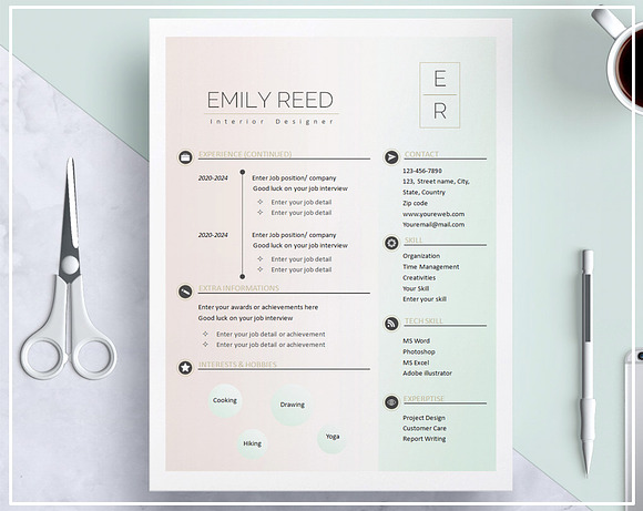 Resume/ CV Template- Soft Pastel  in Templates - product preview 1