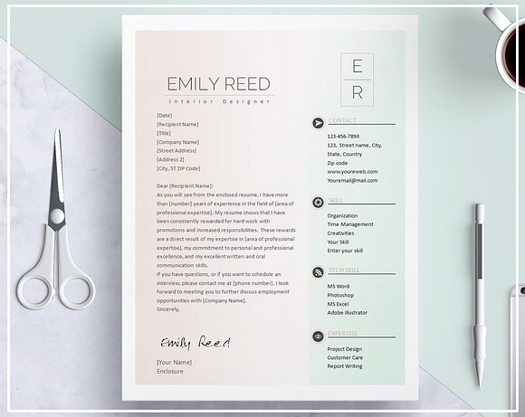 Resume/ CV Template- Soft Pastel  in Templates - product preview 3