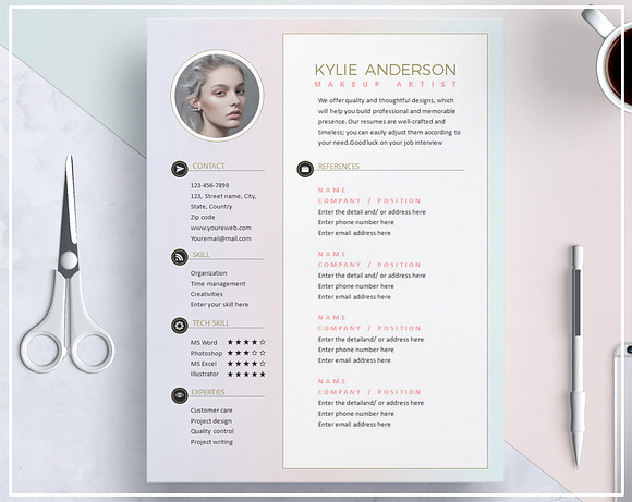 Resume Template/ Cover Letter Pastel in Templates - product preview 2