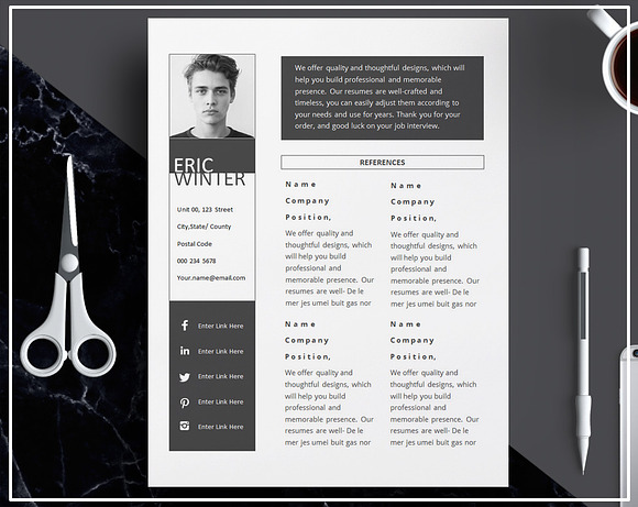Resume/ CV Template + Cover Letter in Templates - product preview 2