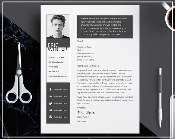 Resume/ CV Template + Cover Letter in Templates - product preview 3