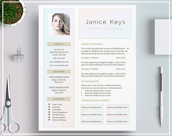 Resume/ CV Template/ Cover Letter in Templates - product preview 1